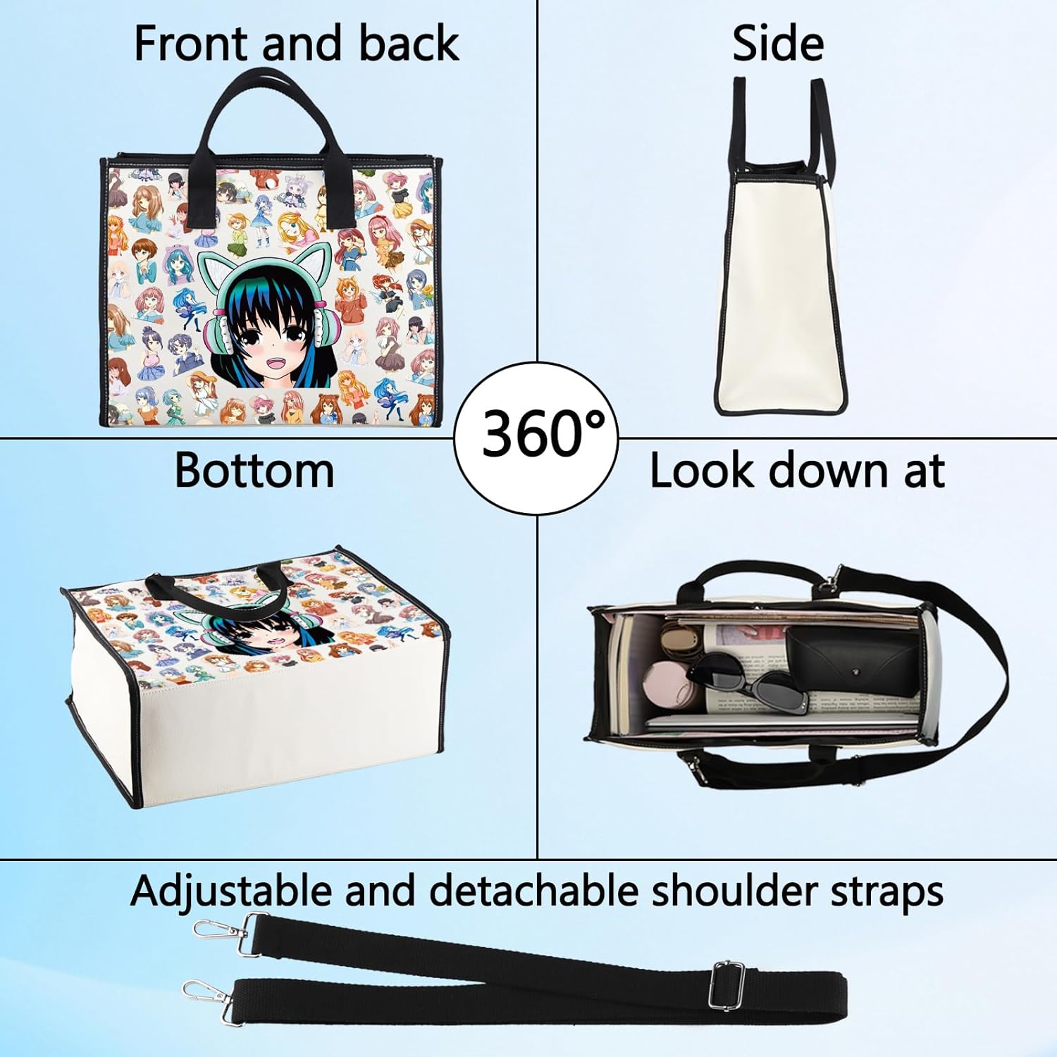 BWWKTOP Cartoon Anime Crossbody Purse Japan Anime Fans Anime Adjustable Strap Bag Anime Lover Gift Kawaii Anime Merch - Image 5