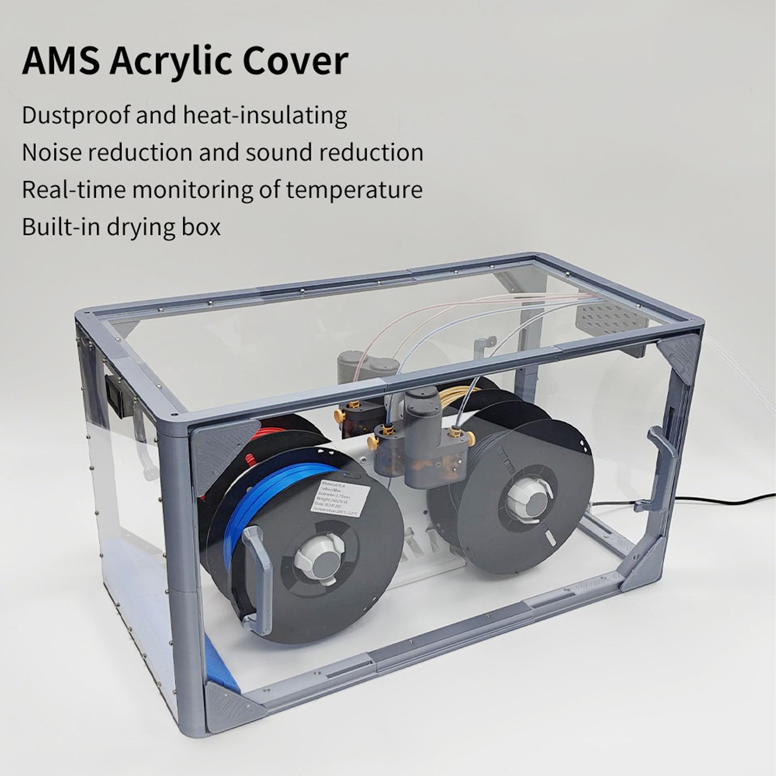 Eujgoov Carcasa Acrílica para Impresora 3D Compatible con PLA, ABS, PETG, PVA, EPA, Resistente Al Polvo y Al secado.