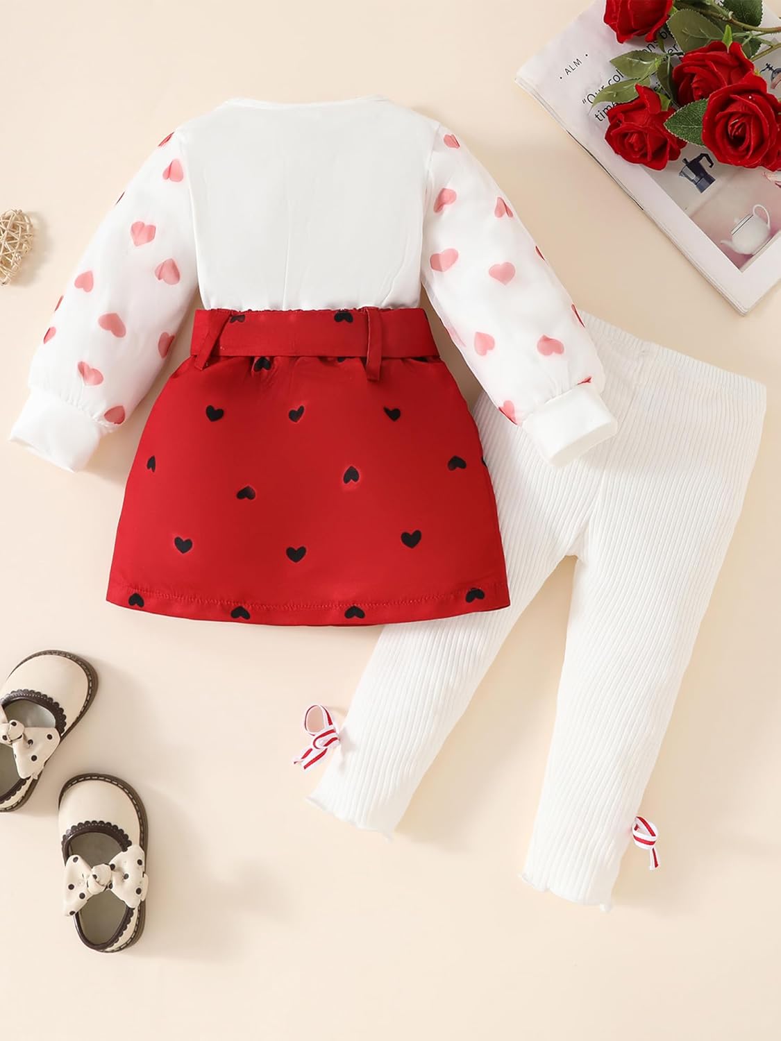 SUREPOCH Toddler Baby Girl Clothes Outfits 12 18 24 Month 2T 3T 4T Girl Clothes Fall Winter Top Dress Pant Set - Image 2