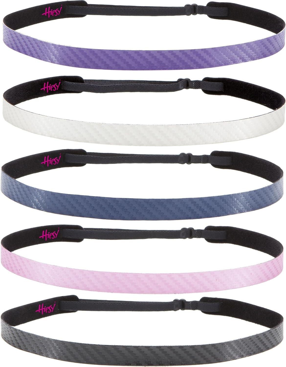 Hipsy Regular Size, Women's Adjustable NO Slip Skinny Tech Sport Headband 5pk Multi Packs
