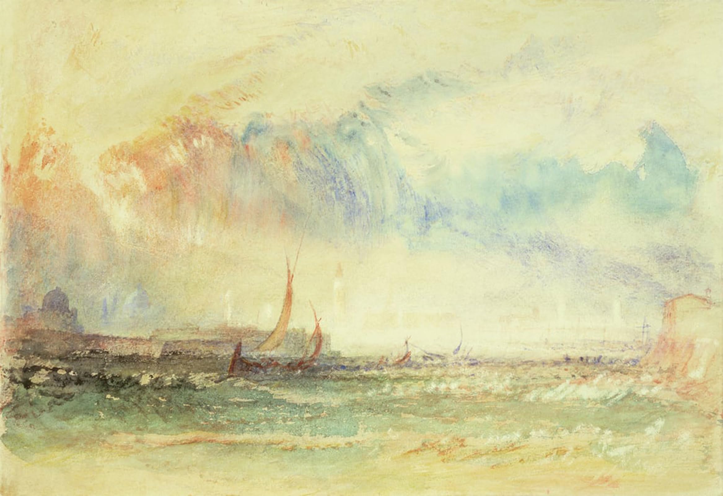 Cuadro sobre lienzo Tempesta al tramonto de Turner para salones elegantes 5