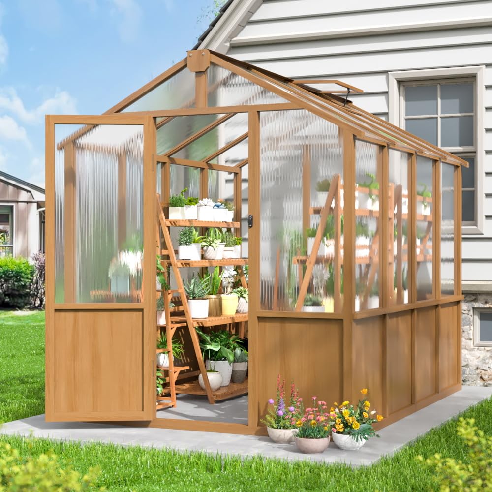 AirWire 6x8 Wooden Greenhouse