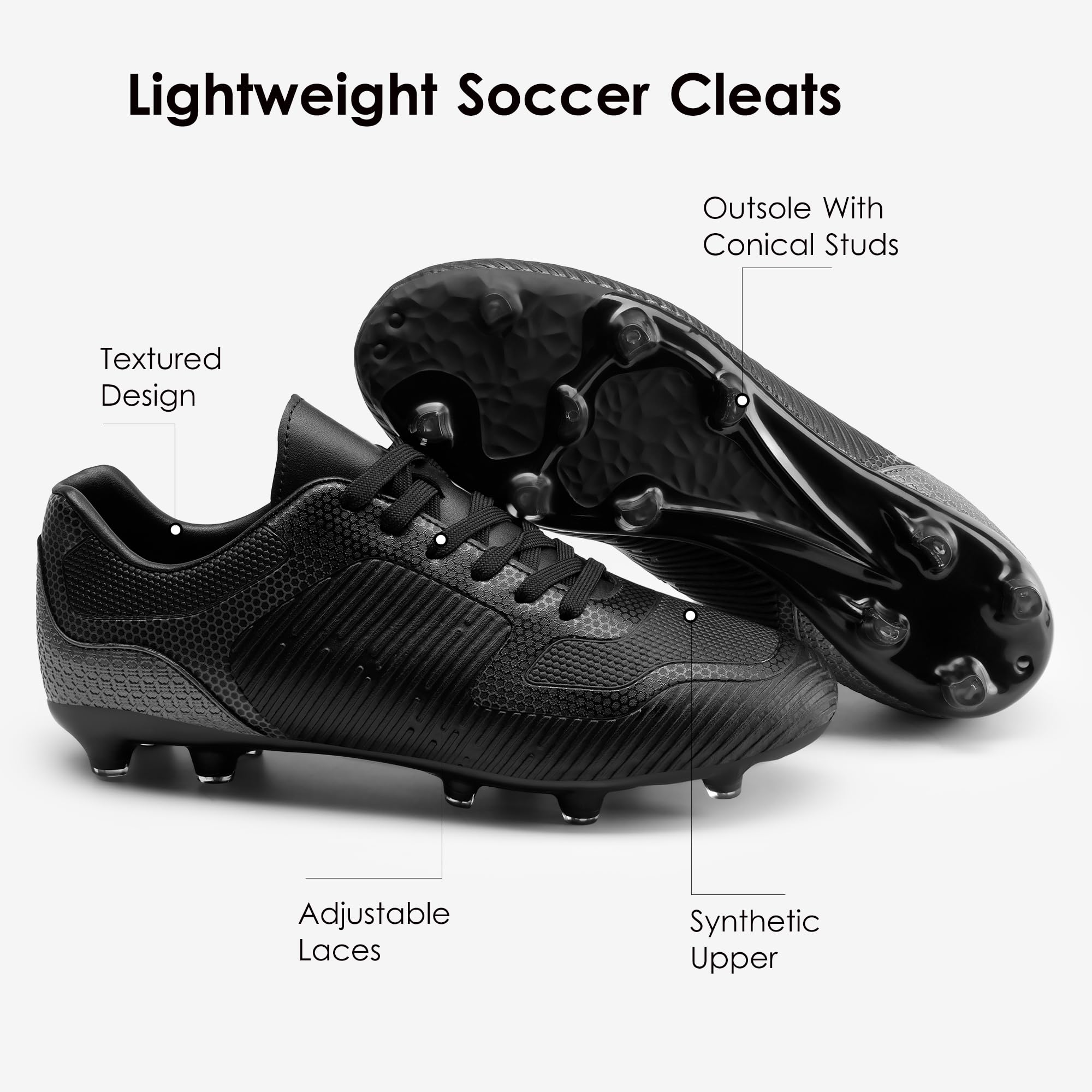 DREAM PAIRS Men‘s Firm Ground Soccer Cleats Soccer Shoes