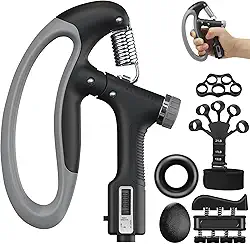 Fortalecedor de Agarre de Mão, Resistência Ajustável 10-100kgExercitador de Antebraço, Treinador de Força de Agarre para Construção Muscular & Recuperação de Lesões, Mãos Aeróbicas