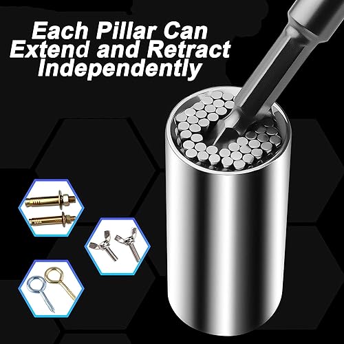 Miniatura 4 de Universal Socket Tools Regalos para hombres  Relleno de calcetines de Navidad para hombres Juego de enchufes de agarre con adaptador de taladro