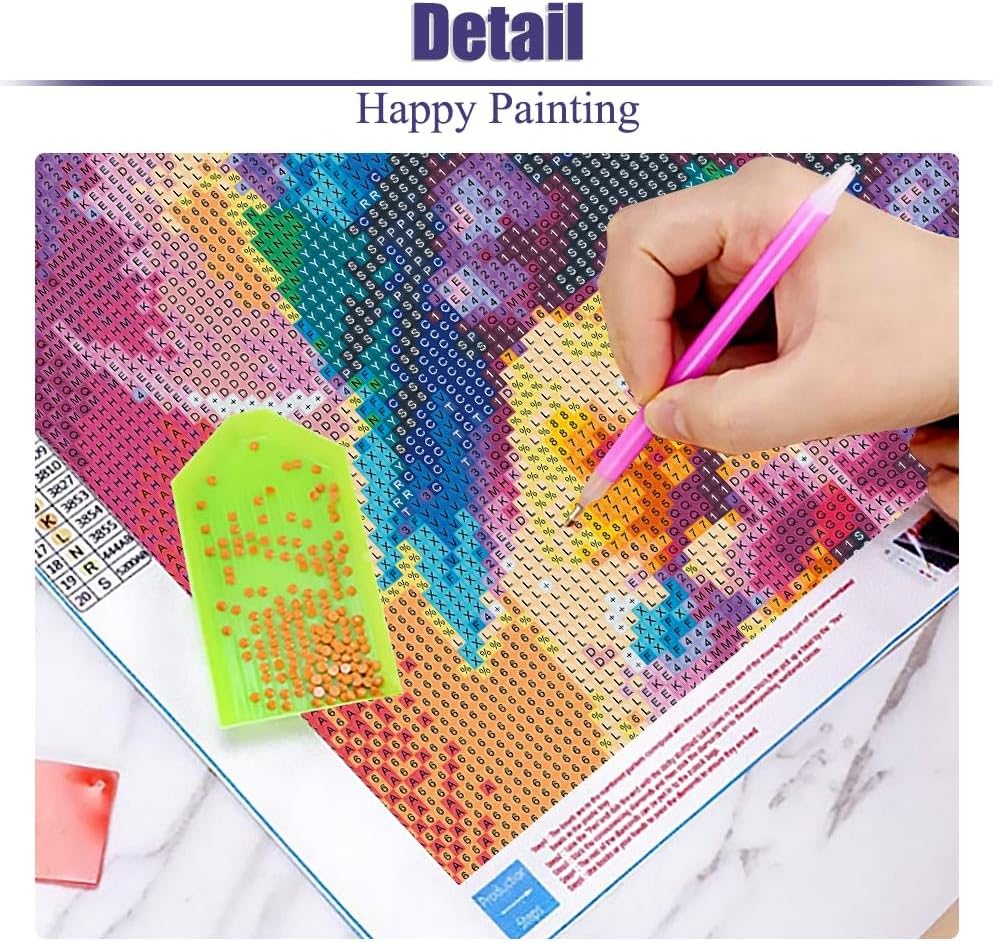 Miniatura 7 de FQOVKYN Kits de pintura de diamante de colibrí 5D para adultos y principiantes, kits de arte de diamantes de bricolaje redondos de taladro completo,