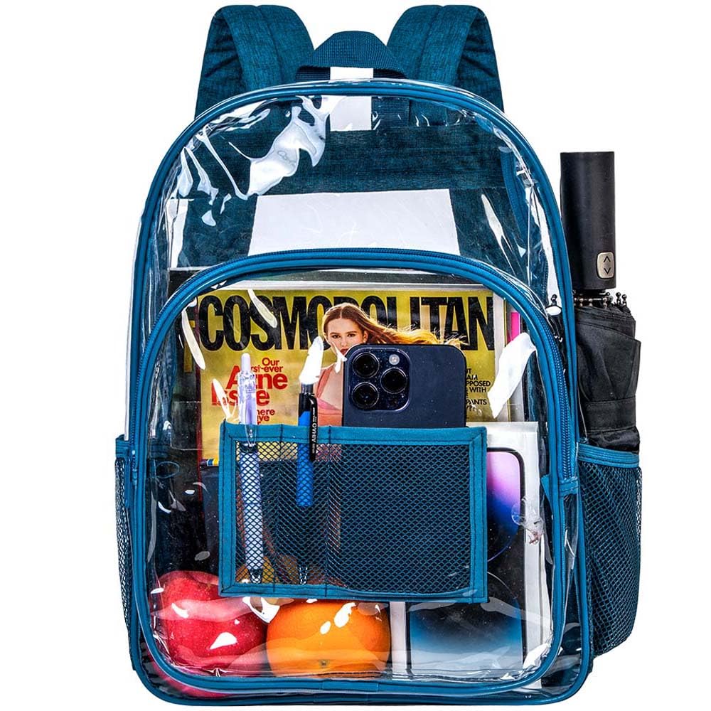 gxtvo Clear Backpack, Heavy Duty Transparent Bookbag, See Through Backpacks for Women Men | Heavy Duty