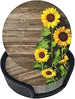 Vista 15 de 6 posavasos de cuero con temática de fútbol americano para bebidas con soporte, juegos de posavasos para mesa de bebidas, para sala de estar