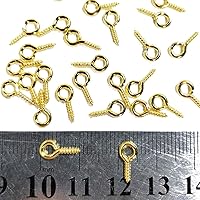 Vista 3 de 300 pines de ojo de tornillo pequeños, 10 ganchos de 0.197 in, mini clavijas de ojo de tornillo para proyectos de arte y manualidades, tornillos