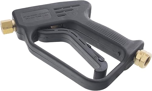 Erie Tools Pistola de lavado a presión de repuesto de 4000 PSI con bloqueo de gatillo de 38 pulgadas. Entrada de 14 pulgadas. Salida hembra 7 GPM