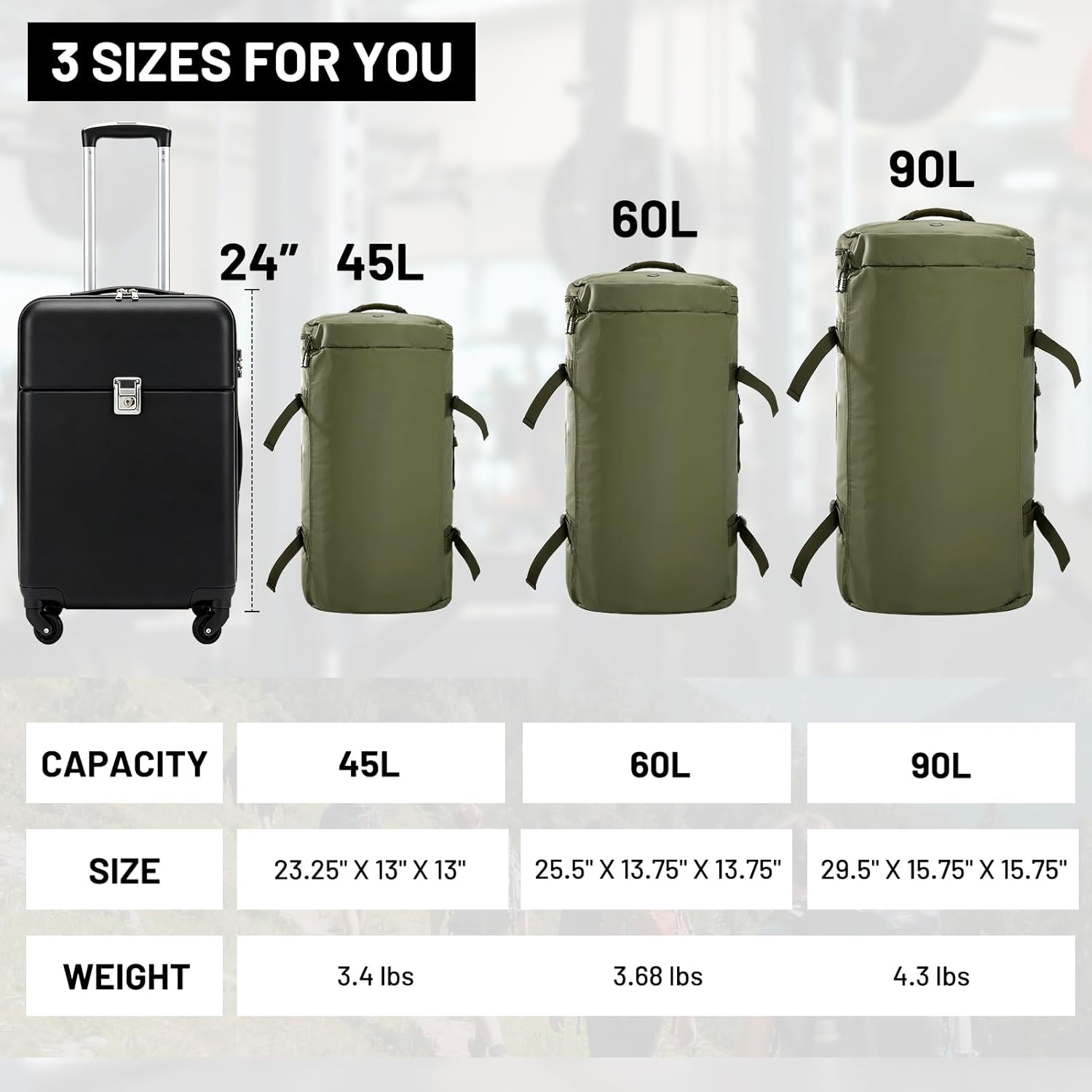 MIER Large Duffel Backpack Sports Gym Bag with Shoe Compartment, Heavy Duty and Water Resistant, Dark Green, 60L - Image 7