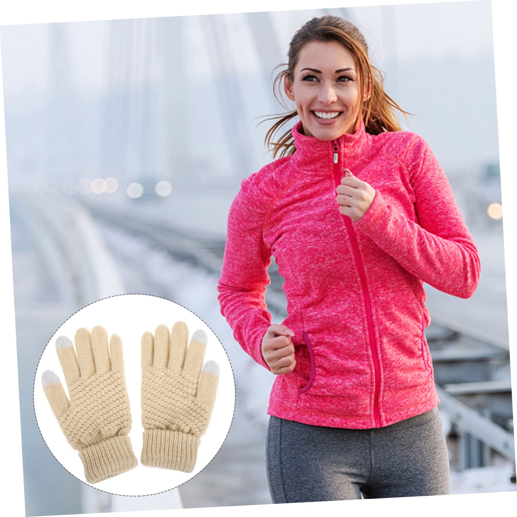 5pares Guantes De Invierno Táctiles Para Mujer Aislantes y Antideslizantes Guantes Cálidos Para Ciclismo y Uso Diario Climas Fríos