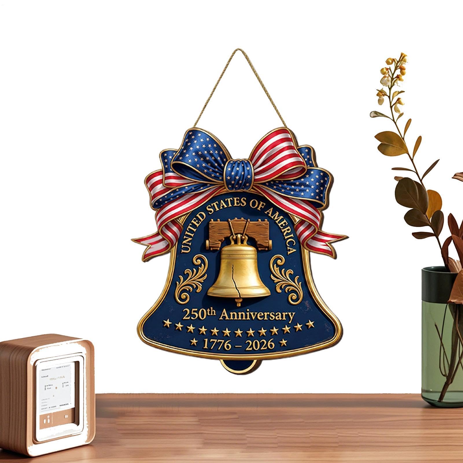 Letrero de bienvenida USA 250th en madera rústica ideal para regalo de hogar