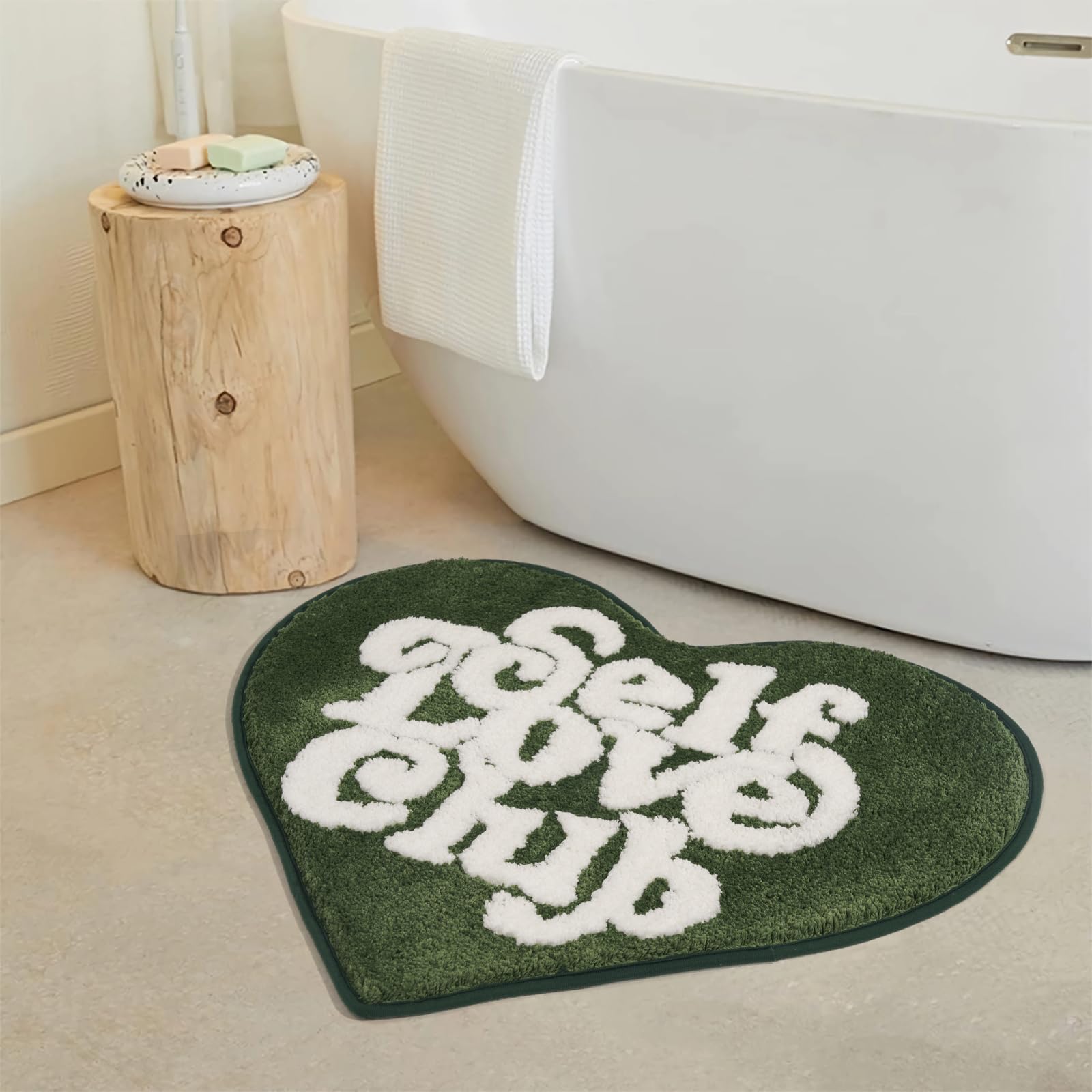 Amazon.com: ELDONE Self Love Club Rug Heart Shaped - Cute Bath Mat