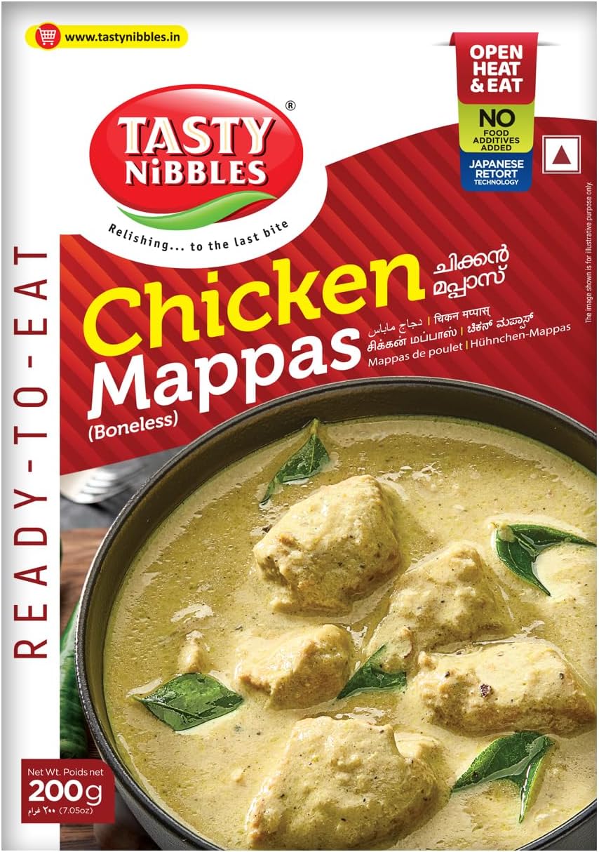 Tasty Nibbles Ready to Eat Chicken Mappas 200g [Pack of 1]| Open Heat & Eat | Non-Vegetarian | No Added Preservatives | Japanese Retort Technology