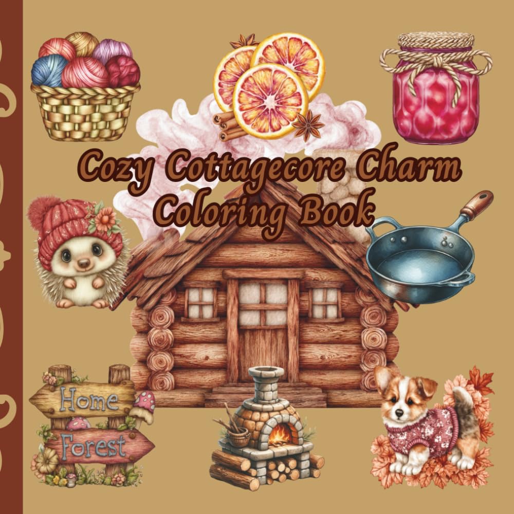 Cozy Cottagecore Charm Coloring Book: Charming Cottagecore Adventure Coloring Book