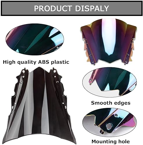 Miniatura 5 de PSLER Parabrisas doble burbuja para YZF R3 R25 2014-2018 2014 2015 2016 2017 2018 (iridio)