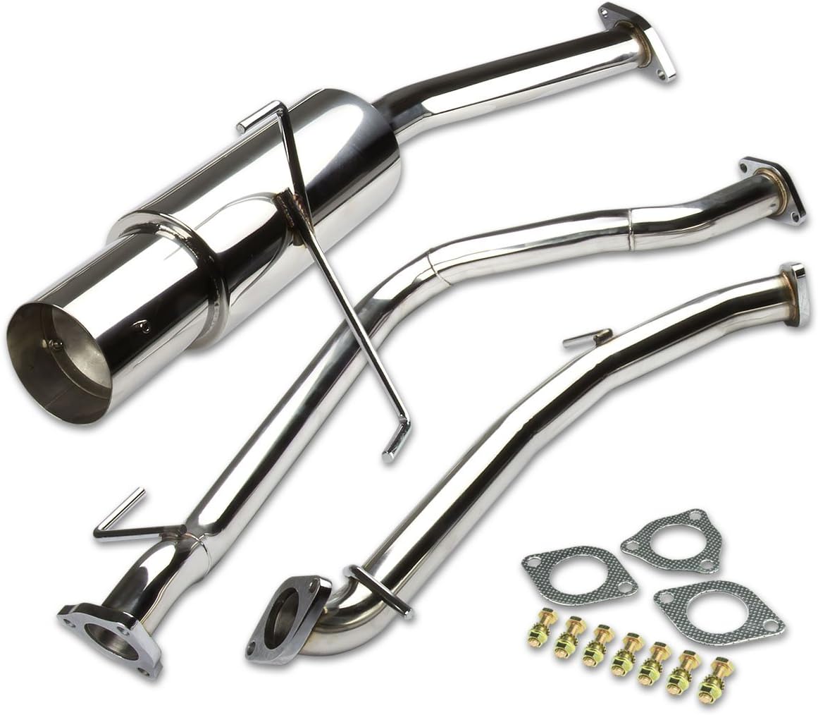 DNA MOTORING CBE-CRZ Stainless Steel Cat Back Exhaust System [Compatible with 11-15 Honda CR-Z 1.5]