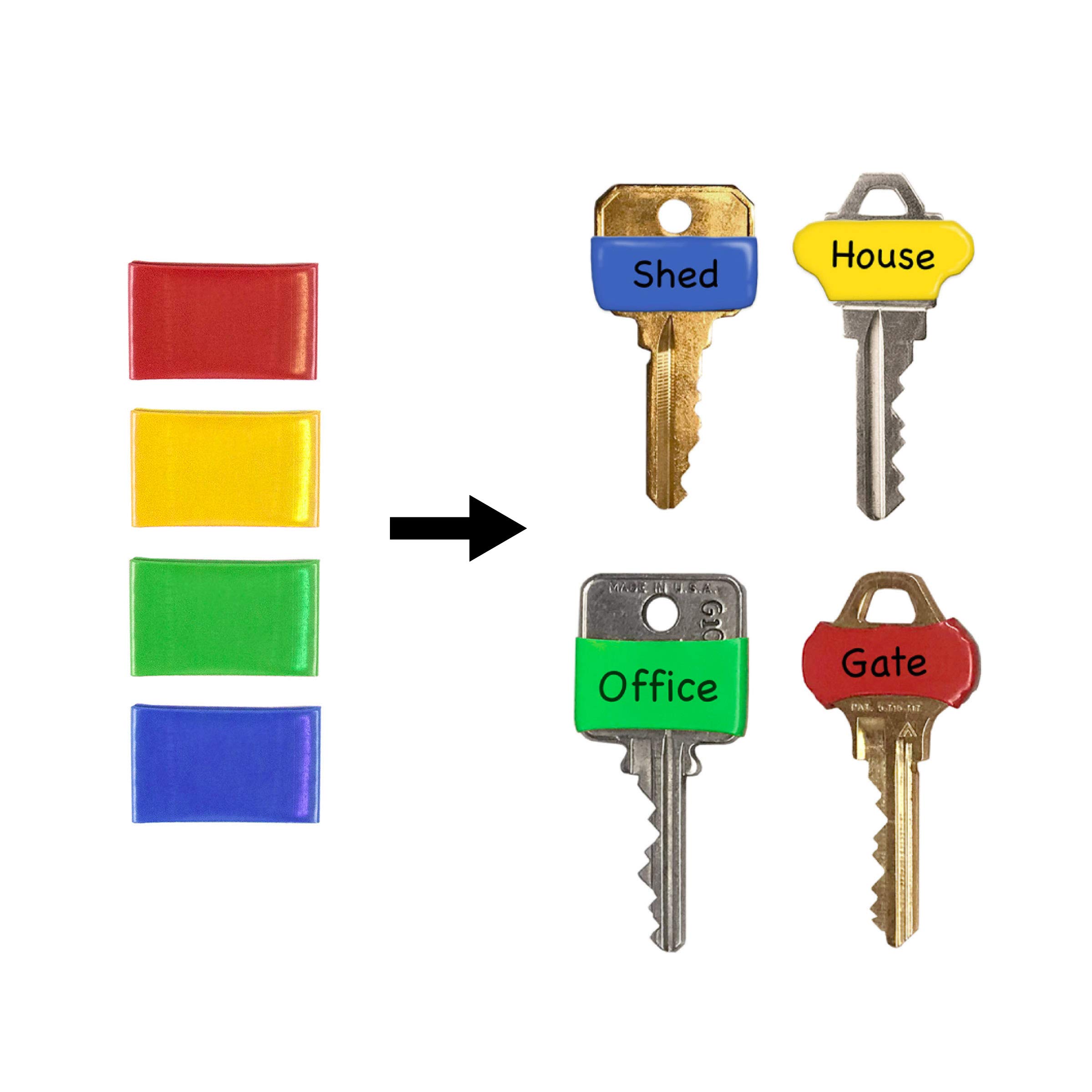 Lot de 20 caches de clés colorés ronds et carrés pour clés d