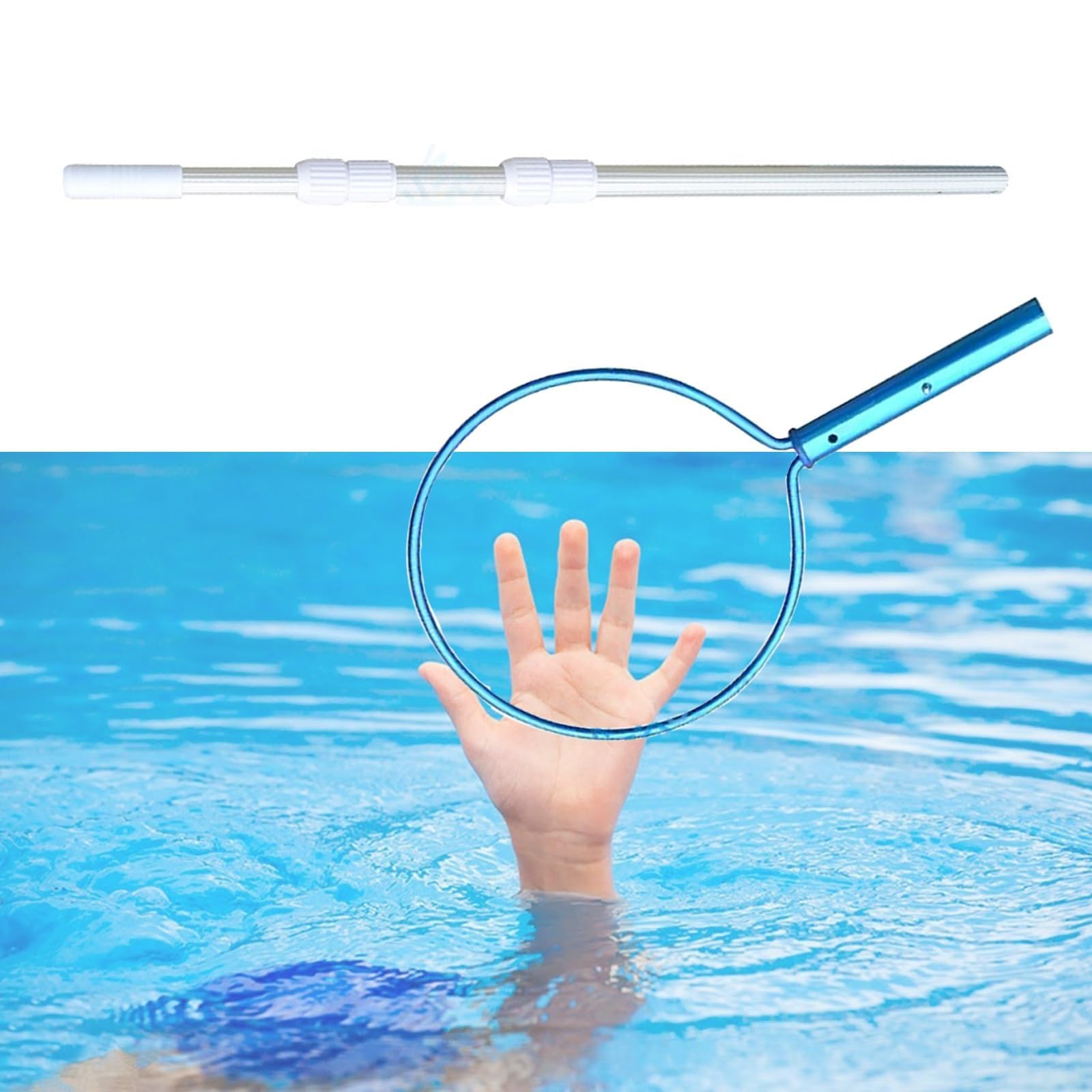 Accesorio de rescate acuático de 5 metros de aluminio para seguridad de piscinas