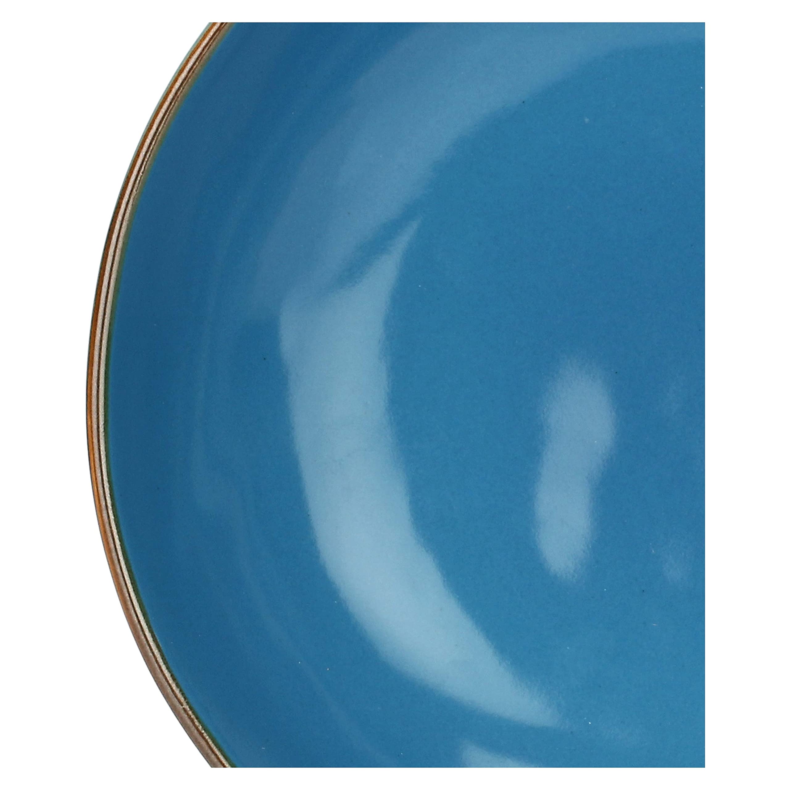 Rose & Tulipani Concerto Piatto Fondo Blu Avio 21cm Set 4 Pezzi Stoneware