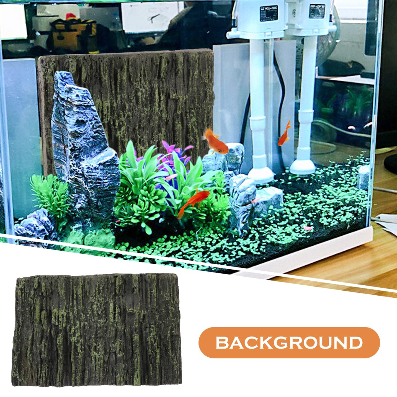 Abaodam 3D Aquarium Rückwand Pu Reptilienpanzer Hintergrund Für Aquarium Terrarium Hintergrund Für Schildkrötenpanzer Und Reptilienbox 17.72 X 11.81 X 1.18 in Steinoptik