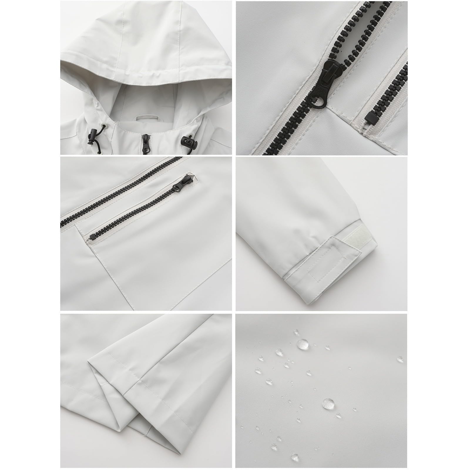 Generisch Giacca da donna per le mezze stagioni, trench con cappuccio, impermeabile, impermeabile, giacca a vento, poncho impermeabile, impermeabile, impermeabile, impermeabile, per campeggio