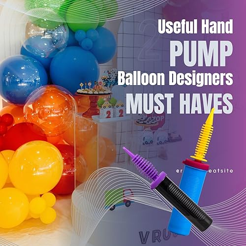 Miniatura 5 de Bomba de globo de mano, compresor de bomba de aire inflador de doble acción bidireccional para globos