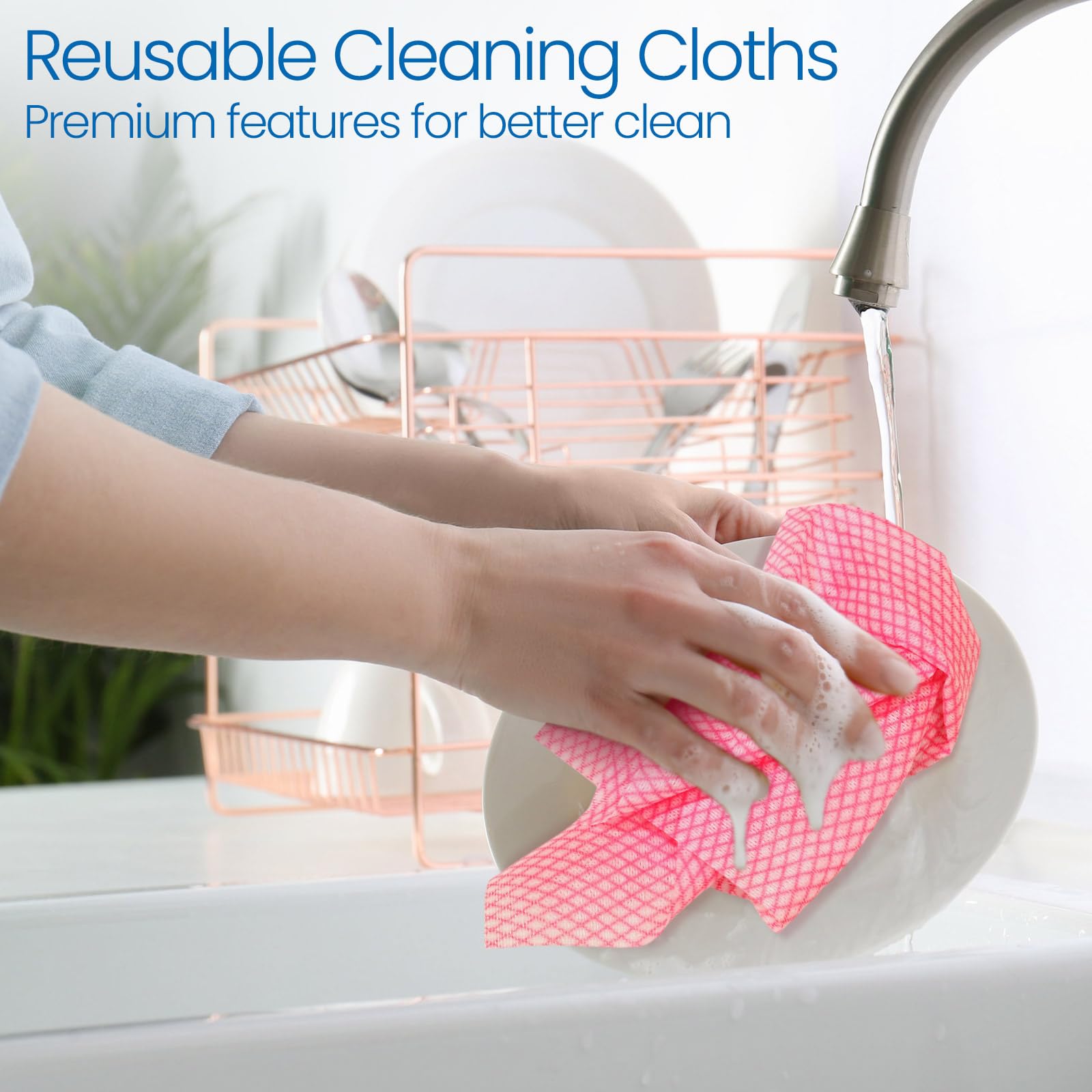 Tioncy 400 paños de limpieza desechables reutilizables para cocina, paños de cocina multiusos y paños de cocina, paños de limpieza absorbentes, toallitas de limpieza para cocina y hogar (coloridos)