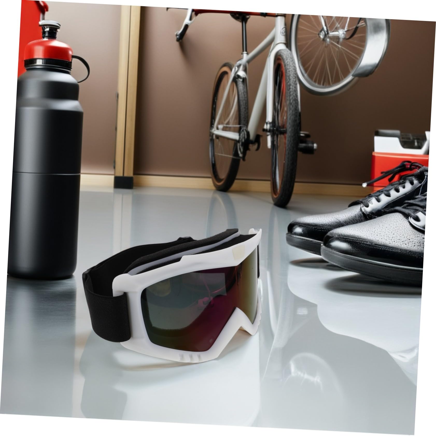 ORFOFE 2 Pezzi Occhiali Moto Offroad Antivento con Protezione Uv per Uomo Occhiali Sportivi per Atv Motocross e Mountain Bike con Lenti Intercambiabili e Fascia Elastico Comfort