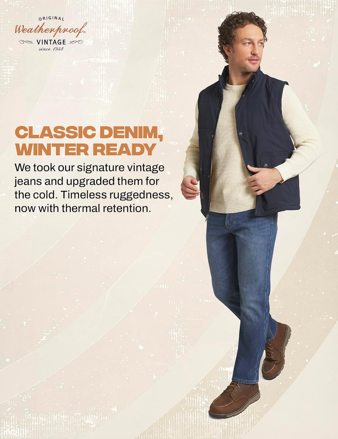 Weatherproof Vintage Fleece Lined Jeans Men - Regular Fit | Soft & Warm, Cold Weather Insulated Fleece Winter Pants for Men - Image 9