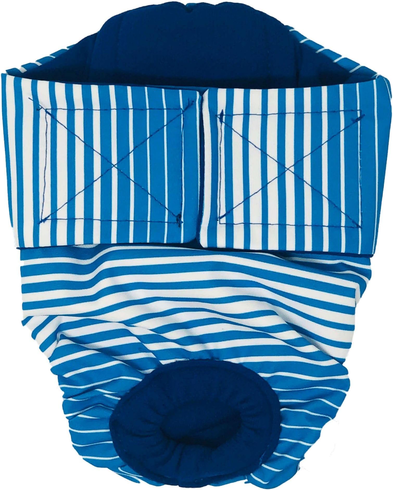 Swim Diapers for Hydrotherapy Dogs - Made in USA - Blue Stripes Waterproof Swim Diaper for Dogs, XL, Without Tail Hole
