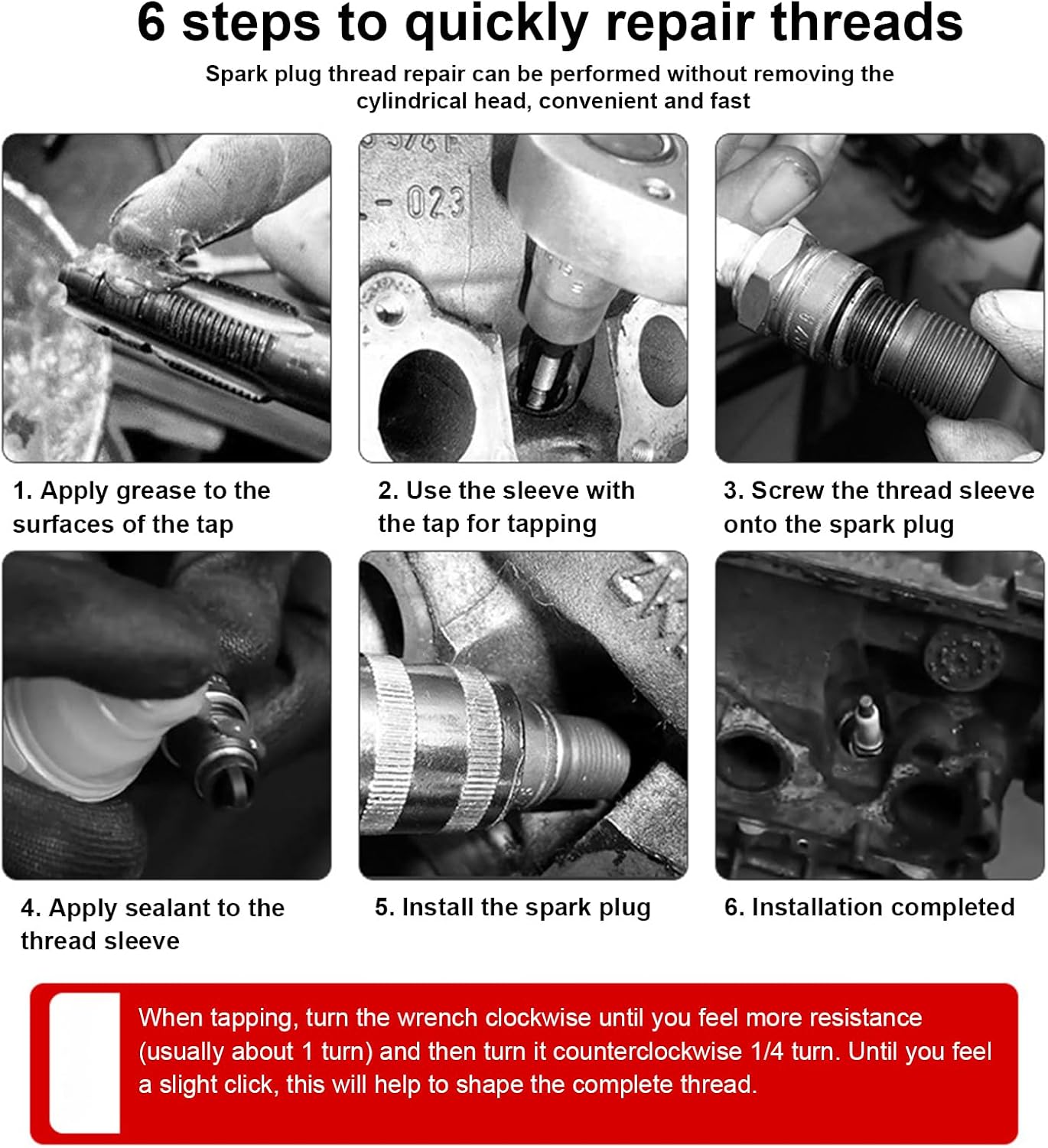 Plug Rethread Kit,16 Piece Socket Professional | Plug Thread Repair Kit with Portable Case - for Truck Car SUV Rv Sedan Automotive Engines Broken Cylinders Engines Generators