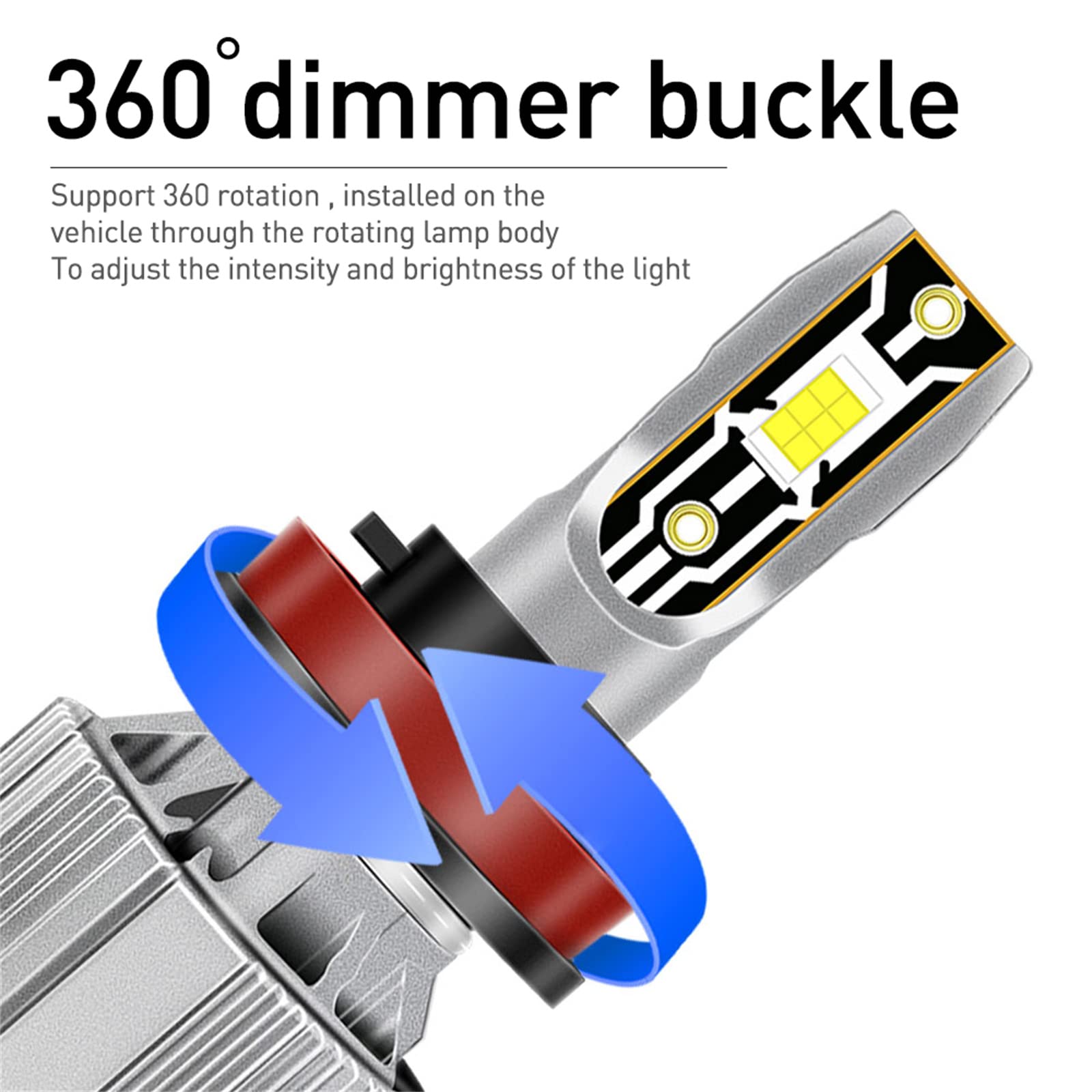 Lampadine Per Fari A LED 600% Più Luminose 60W 12000LM Lampadina A LED Super Bright 6000K Kit Di Conversione Per Fari A LED Bianco Freddo Installazione Rapida, IP68 Impermeabile,H7