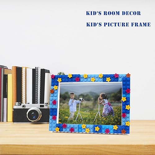 Miniatura 2 de NIETEIN Marco de fotos de dinosaurio lindo para niños, divertido bloque de construcción para niños, kit de creación de marcos de fotos para