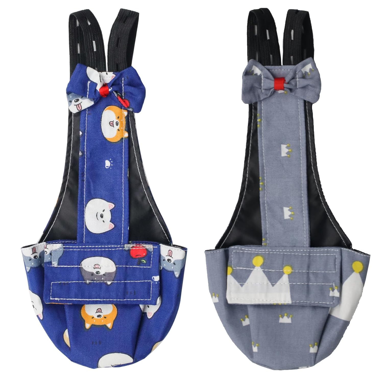 BestParts 2pcs Adjustable Diaper Waterproof Reusable Diapers, Cloth Diaper Wearable Poultry for Farm Pet Goose, Duck, Chicken, Button Adjustable Version (Gray + Blue,...