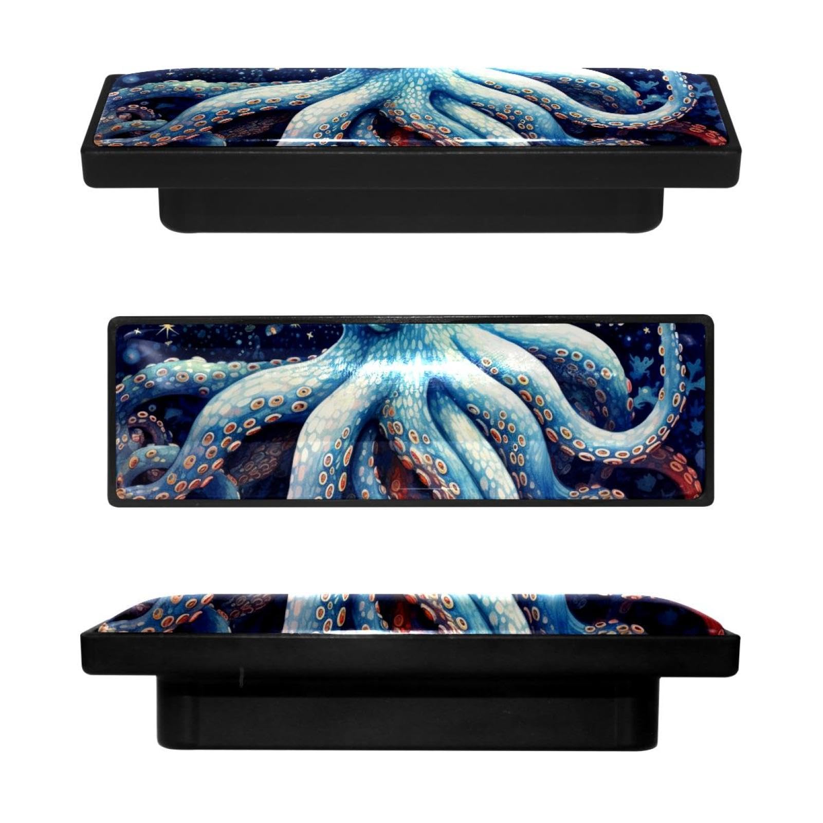 Boutons d'armoire rectangulaires bleu galaxie lot de 4 poignées design pour commode