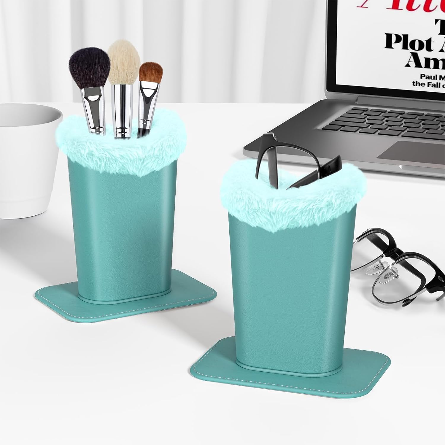 Eyeglasses Holder,Plush Lined PU Leather Pattern Stand Case with Magnetic Base,Unisex for Women Men - Image 6