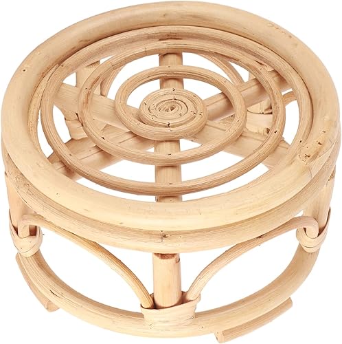 Miniatura 7 de Soporte para plantas de interior de ratán, 4 soportes de ratán de mimbre para patio (15.0 x 5.9 x 8.3 in)