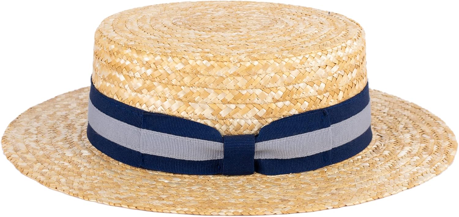 ZAKIRA Straw Boater Hat Handmade in 