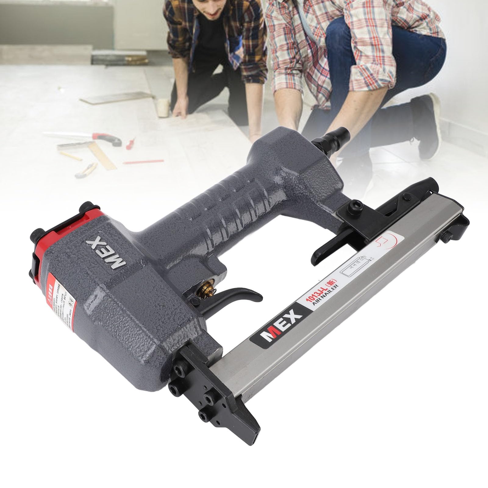 Chiodatrice Pneumatica Brad, Pistola Sparachiodi Portatile Compatibile con Chiodi J, Contiene 100 Chiodi, Cucitrice Pneumatica per Unghie, Chiodatrice Pneumatica a Forma di U per