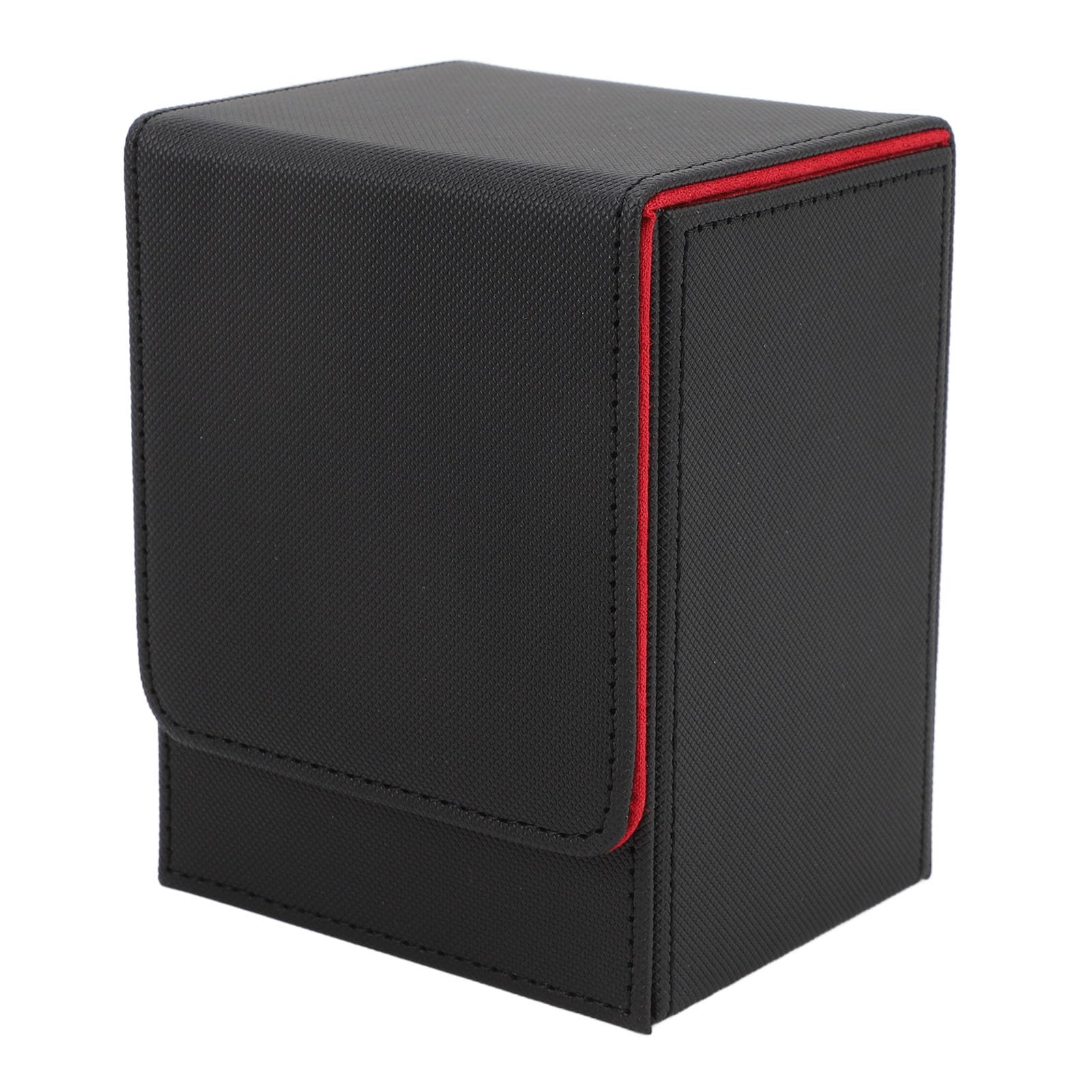 Muiltvoe PU Leather Card Deck Box, Magnetic Closure Portable Storage for 100 Cards with Soft Felt Lined Interior, Elegant Tarot Card Holder (Gray Inside)