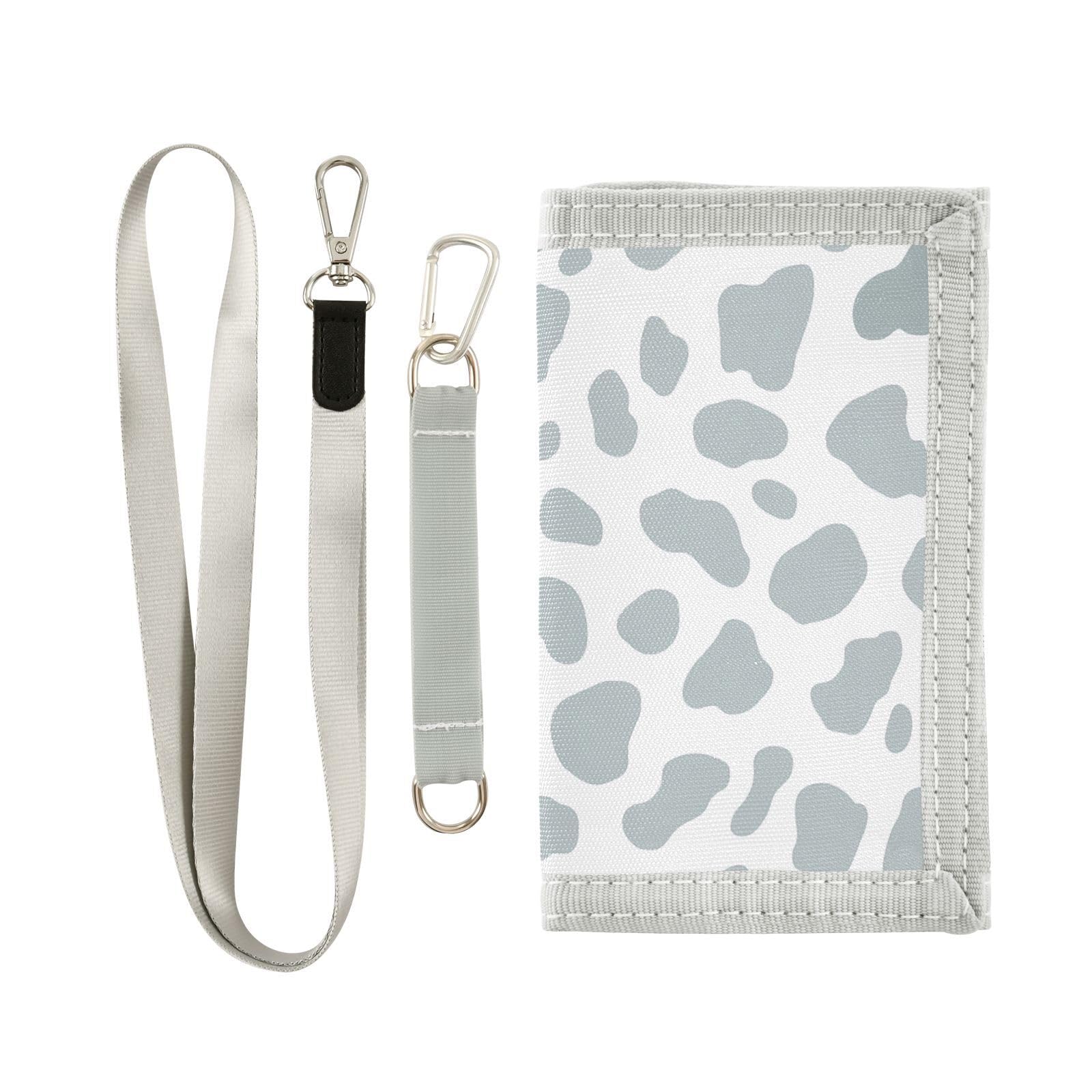 zyrtty Kids Wallets for Boys Girls Ages 4-18 Trifold, Grey Leopard Pattern Wallet with Zippered Coin Pocket and Card Holders, Novelty Wallet for Childrens Birthday Gifts