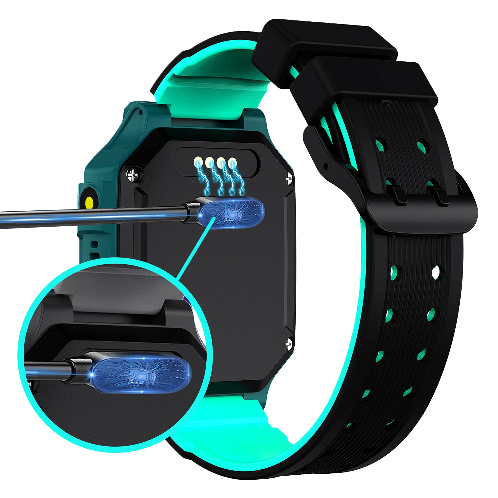 PTHTECHUS Reloj Inteligente Niños, Smartwatch con Llamadas, Pulsera Inteligente Juegos Música Cámara Podómetro Linterna Despertador Calculadora, Estudiantes Niño Niña Regalos de Cumpleanos (Azul)