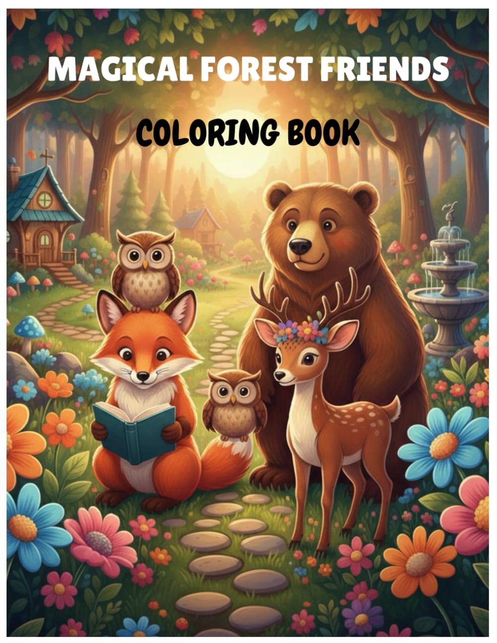 magical forest friends coloring book: animals coloring book, cute animals, colors, fun , children’s coloring book, toddler coloring book, sea animals coloring book, coloring book for kids ages 4–8