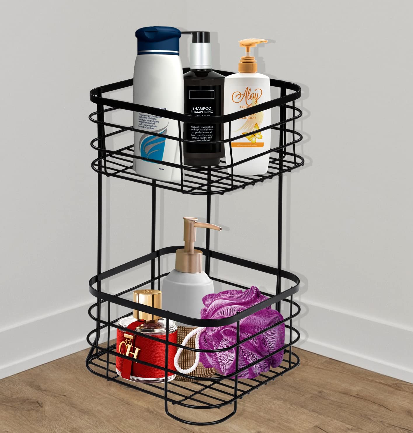 Plantex Heavy Steel Multipurpose Bathroom Corner Shelf/Storage Rack/Organizer For Living Room/Kitchen/Bathroom Accessories - Countertop (Black, Powder Coated) (B09Z874H47) Amazon Price History, Amazon Price Tracker