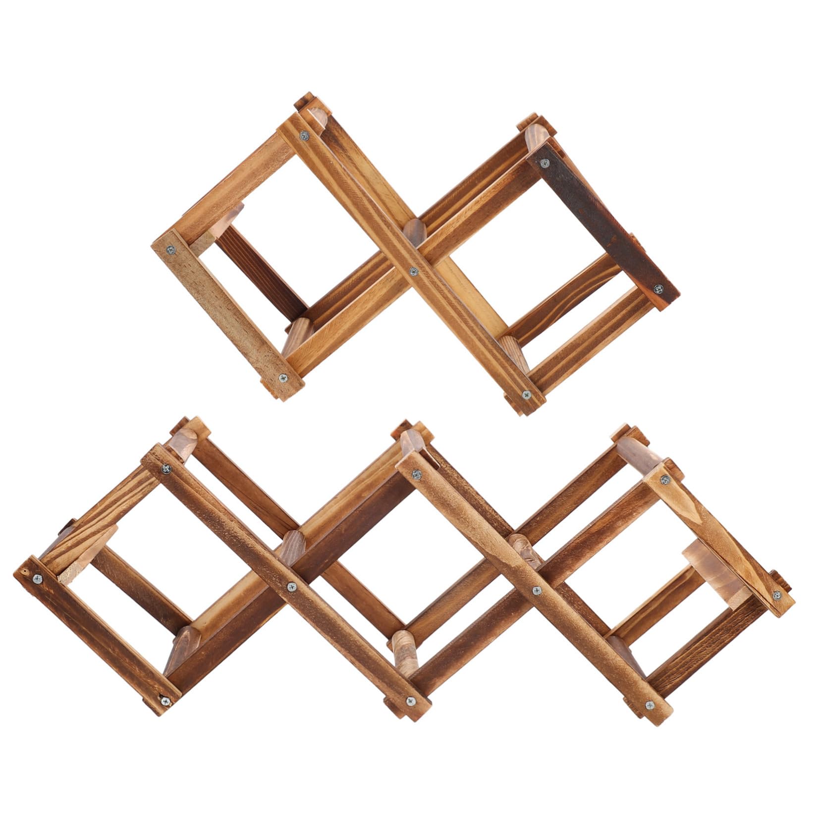 Casier à vin en bois marron design géométrique moderne rangement bouteilles