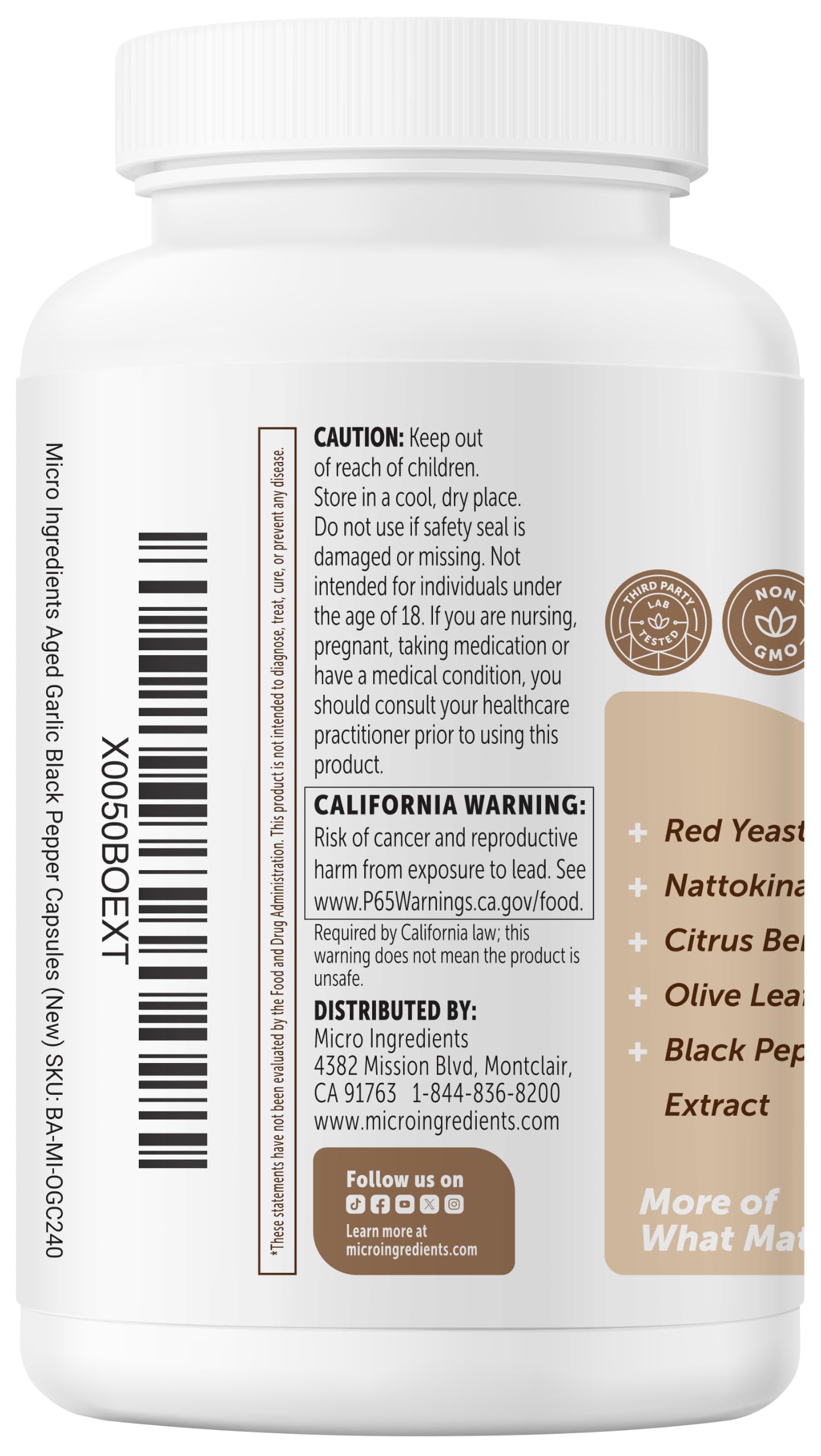 Odorless Aged Garlic & Black Garlic, 1,000mg Per Serving, 240 Veg Capsules — Amazon image 9
