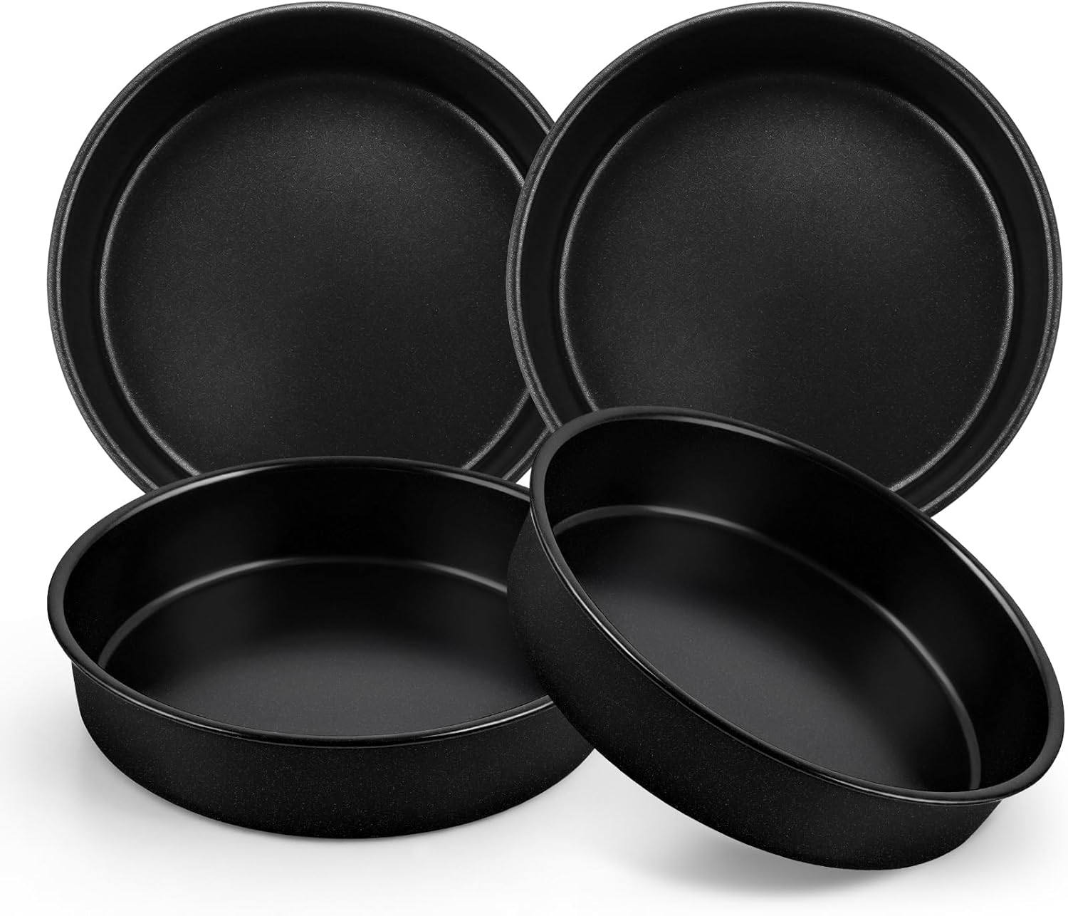 P&P CHEF 9 Inch Cake Pan Set of 4, 4 Pieces Nonstick Round Cake Baking Pans, Stainless Steel Smash Layer Cake Tin Bakeware for Cooking Steaming, Healthy & Sturdy, Oven & Dishwasher Safe