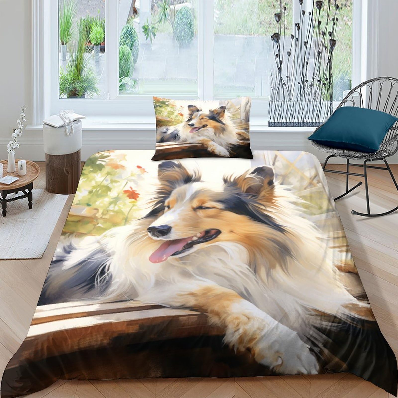 Parure de lit microfibre Sheltie pour une chambre d'enfant cocooning et zen